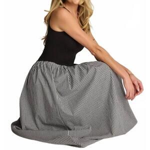 NEW SUNDAY RITUAL anouk midi dress in black gingham